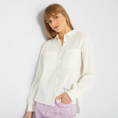 Chemise en gaze de coton - Blanc