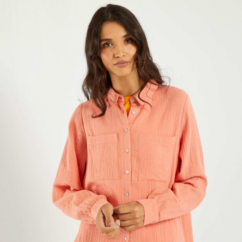 Chemise en gaze de coton - Orange