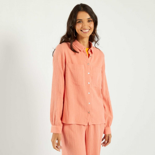 Chemise en gaze de coton - Orange