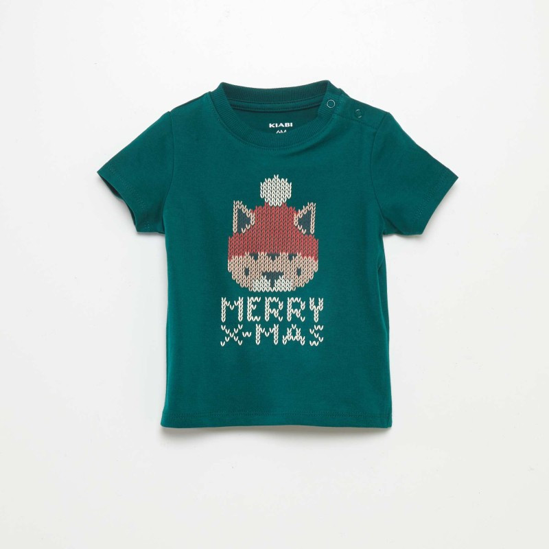 Tee-shirt imprimé Noël - Vert