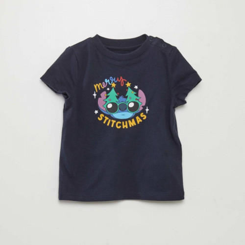 T-shirt de Noël 'Stitch' - Bleu marine