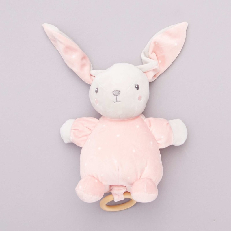 Peluche lapin musicale - Rose