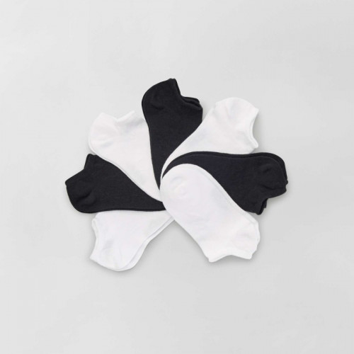 Lot de 7 paires de chaussettes invisibles - Blanc/noir