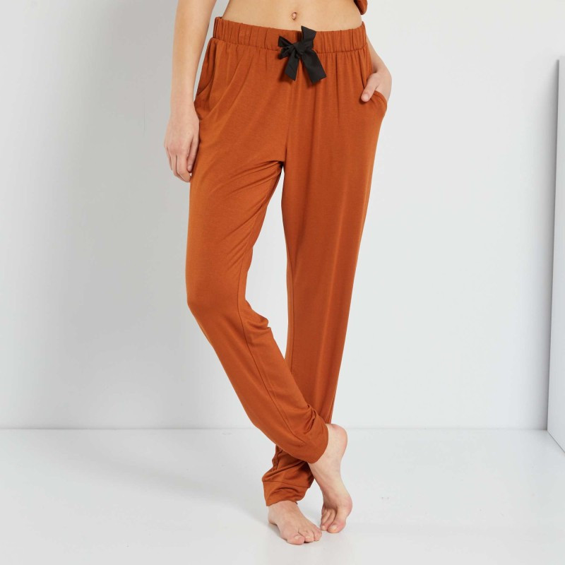 Pantalon de nuit fluide - Orange caramel