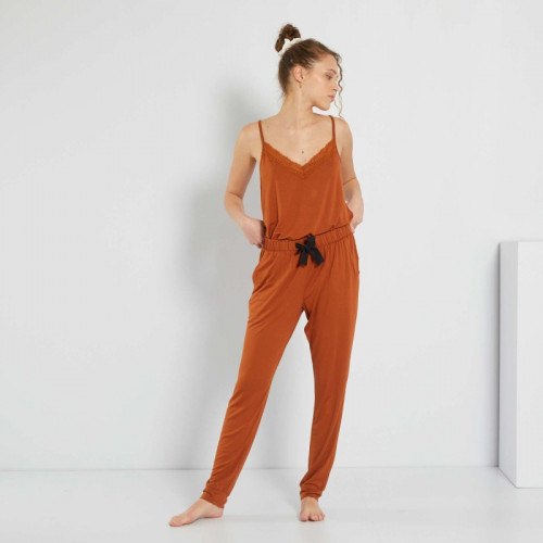 Pantalon de nuit fluide - Orange caramel