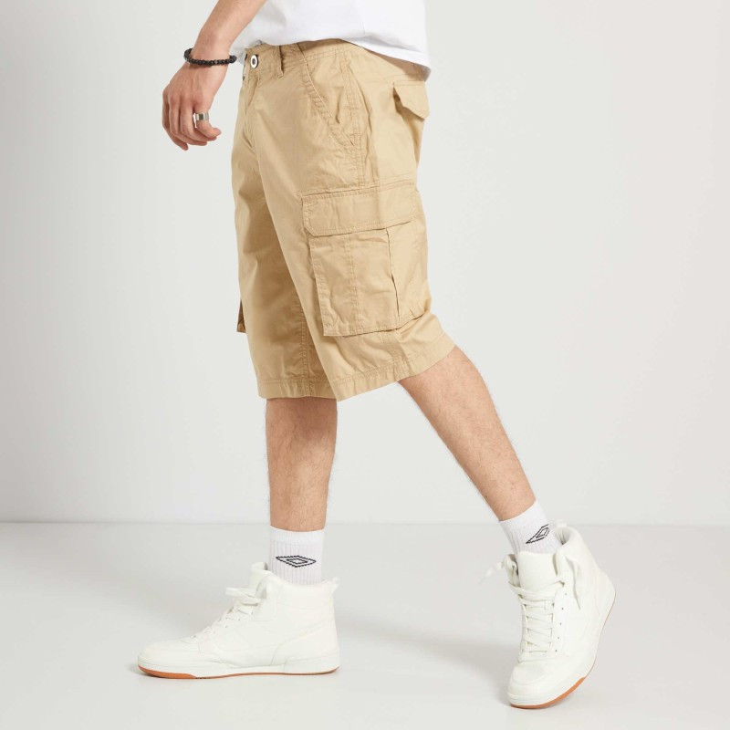 Bermuda avec poches battles - Beige